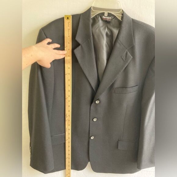 Ferretti Uomo Black Suit Jacket Blazer Wool Men’s 44S Sports Coat - Picture 13 of 16